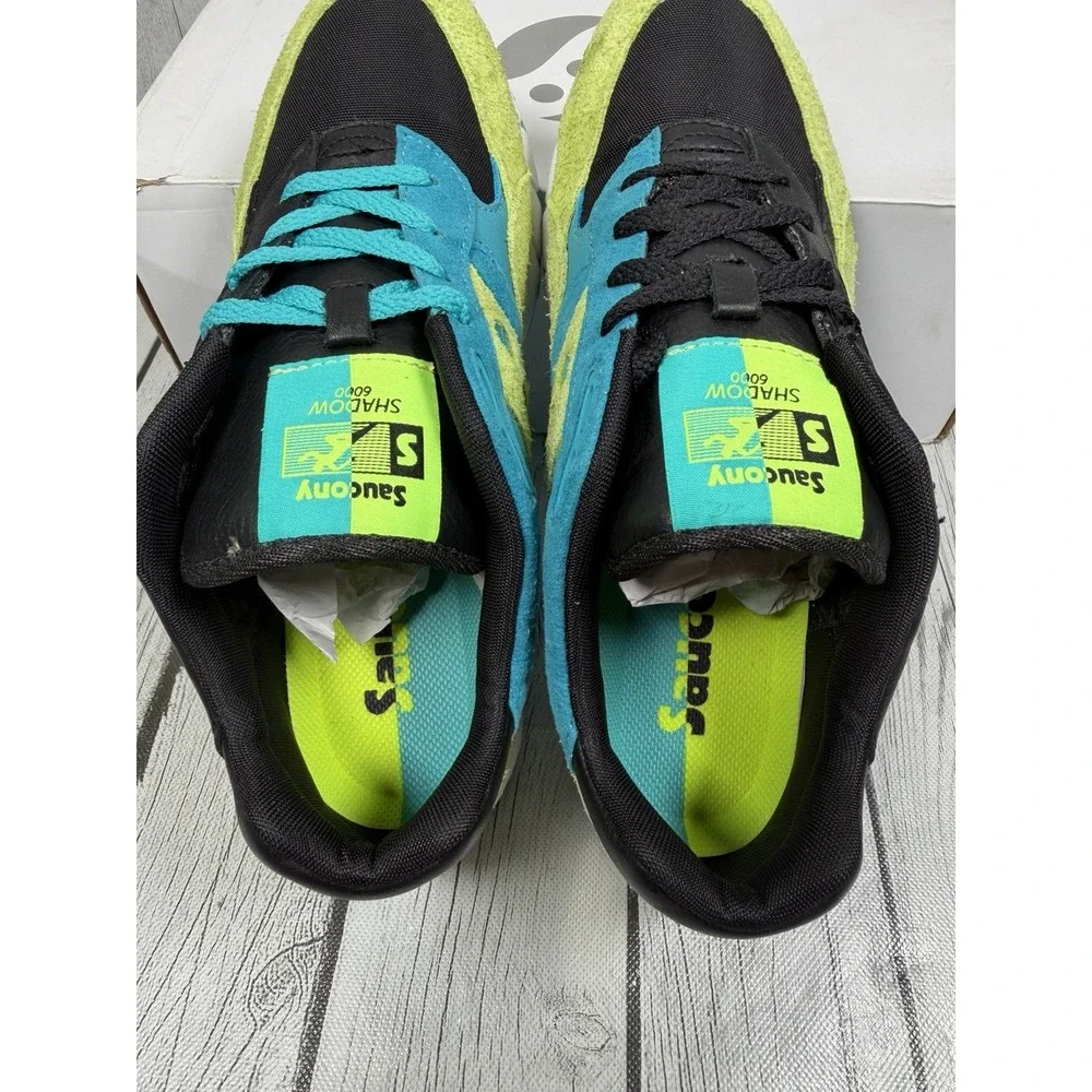 Saucony Shadow 6000 Split Black Lime Green Teal Men's Size 9.5 S70751-1
